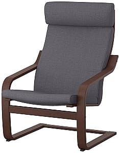 Кресло IKEA Poang Коричневый/Шифтебу Темно-серый