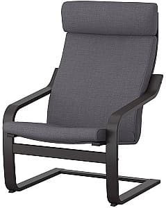 Кресло IKEA Poang Черно-коричневый/Шифтебу Темно-серый