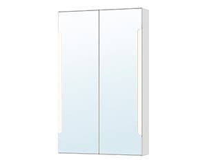 Зеркало в ванную IKEA Storjorm 2 дверцы/подсветка 60x14x96 Белый