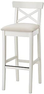 Барный стул IKEA Ingolf 75см Белый/Халларп Бежевый