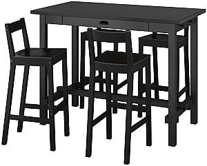 Набор стол и стулья IKEA Nordviken/Nordviken Черный 1+4