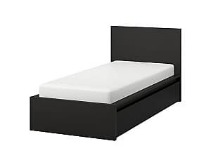 Кровать IKEA Malm/Lonset 2 ящика для хранения 90х200 Черный-Коричневый