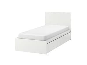 Pat IKEA Malm white  90×200 cm (2 cutii depozitare)