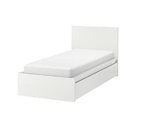 Кровать IKEA Malm Luroy 2 ящика для хранения 90х200 Белый