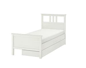 Кровать IKEA Hemnes Luroy 2 ящика для хранения 90х200 Белый