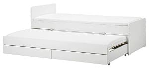 Детская кровать IKEA Slakt с выдвижной кроватью/с ящиками 90x200 Белый