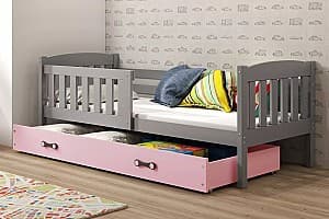 Детская кровать BMS Group Kubus ящик/матрас 80x160 (Graphite/Pink)