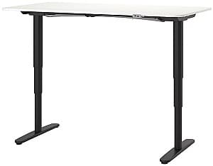 Masa de birou IKEA Bekant cu înălțime electro-reglabilă 160x80 Alb/Negru