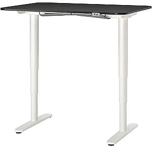 Офисный стол IKEA Bekant электро/ясеневый шпон 120x80 Черный/Белый