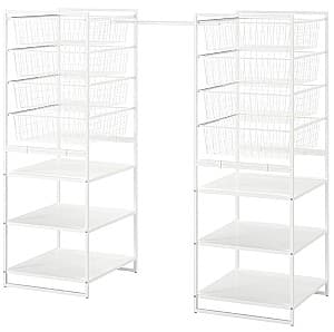 Стеллаж IKEA Jonaxel каркас/проволочные корзины/штанги 142-178x51x139 Белый