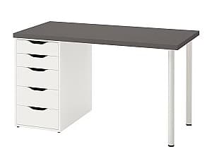 Masa de birou IKEA Lagkapten/Alex 120x60 Gri inchis/Alb