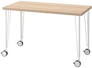 Masa de birou IKEA Lagkapten/Krille 120x60 Aspect Stejar Antichizat/Alb