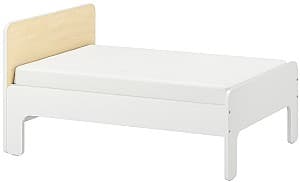 Детская кровать IKEA Slakt с основанием для кровати 80x200 Белый/Местеакан(Бежевый)