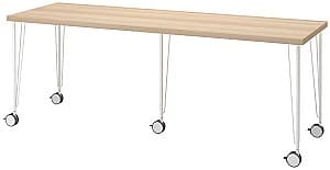 Masa de birou IKEA Lagkapten/Krille 200x60 Aspect Stejar Antichizat/Alb