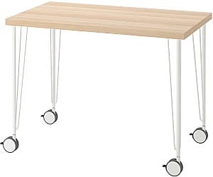 Masa de birou IKEA Linnmon/Krille 100x60 Aspect Stejar Antichizat/Alb