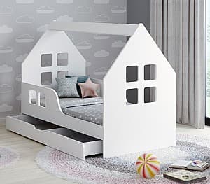 Детская кровать Happy Baby House Windows L02 с ящиком 70x140 Белый