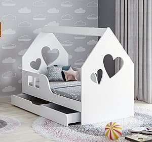 Детская кровать Happy Baby House Heart L02 с ящиком 70x140 Белый
