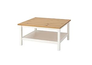 Журнальный столик IKEA Hemnes 90x90 Белая Морилка/Светло-коричневый