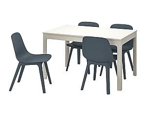 Набор стол и стулья IKEA Ekedalen/Odger 120x180 Белый/Синий 1+4