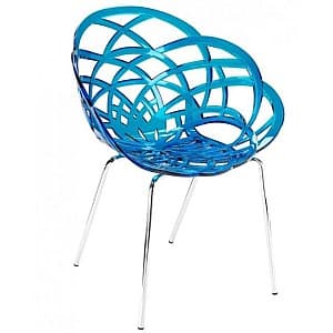 Пластиковый стул Papatya Flora ML Blue/Chrome