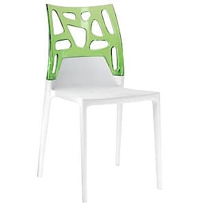 Пластиковый стул Papatya Ego-Rock Green/White