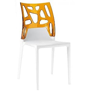 Пластиковый стул Papatya Ego-Rock Orange/White