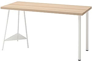 Masa de birou IKEA Lagkapten/Tillslag 140x60 Aspect Stejar Antichizat/Alb