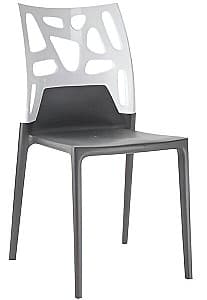 Пластиковый стул Papatya Ego-Rock Антрацит (Серый)/Белый