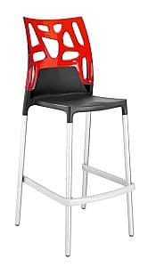 Барный стул Papatya Ego-Rock Bar Черный/Красный