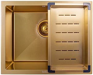 Раковина на кухню SanDonna handmade HD5040 золотой (под прилавком)