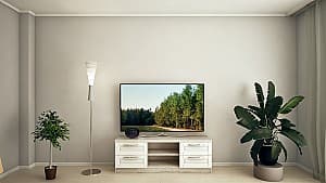 Tumba pentru televizor PS TVX-150 1.5m (frezare) corton/alb