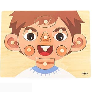 Puzzle VIGA Băiețel – învățăm părțile feței 44664