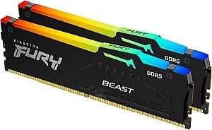 Оперативная память Kingston HyperX Fury Beast RGB Black 32GB(2x16GB) DDR5-6000MHz (KF560C36BBEAK2-32)