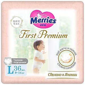 Подгузники Merries First Premium размер L