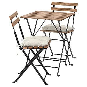 Набор садовой мебели IKEA Tarno 2складные стулья Черный/Светло-коричневый окрашенный/Куддарна Бежевый