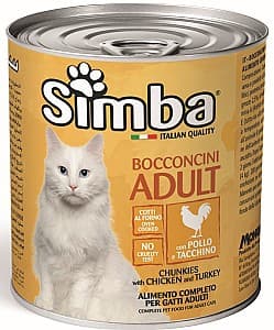 Влажный корм для кошек SIMBA CAT Chunkies with chicken and turkey 720gr