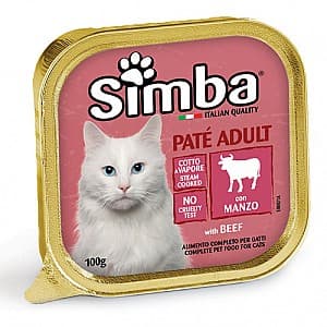Hrană umedă pentru pisici SIMBA CAT Pate with beef 100gr