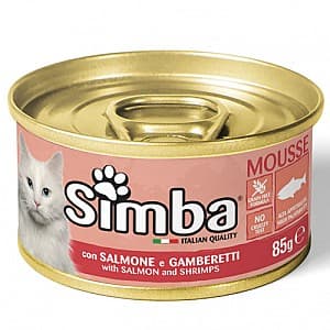 Hrană umedă pentru pisici SIMBA CAT Pate with salmon and shrimps 85gr