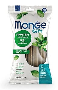 Snackuri pentru câini Monge GIFT DENTAL STICKS MED/MAXI Duck/Peppermint 270gr