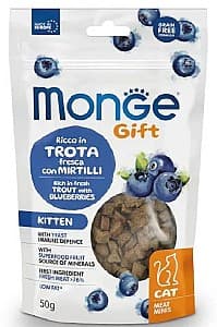 Нrană uscată pentru pisici Monge GIFT MEATMINIS KITTEN Trout/Blueberries 50gr