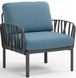 Кресло для террасы Nardi KOMODO POLTRONA Sunbrella 40371.02.142 Антрацит (Серый)/Адриатик (Синий)