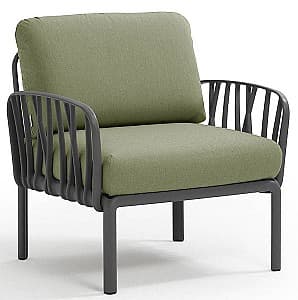 Кресло для террасы Nardi KOMODO POLTRONA Sunbrella 40371.02.140 Антрацит (Серый)/Джунгли (Зеленый)