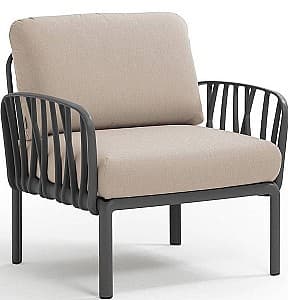 Кресло для террасы Nardi KOMODO POLTRONA Sunbrella 40371.02.141 Антрацит(серый)/Холст(Бежевый)