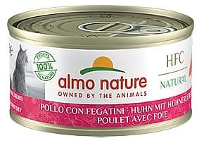 Hrană umedă pentru pisici Almo Nature HFC Can Natural Chicken and Liver 70g