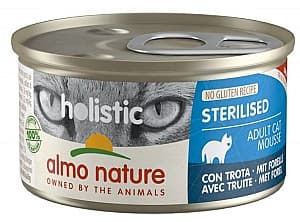 Hrană umedă pentru pisici Almo Nature HOLISTIC Can Sterilized Trout 85g