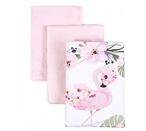 Lenjerie de pat pentru copii Veres 154.7.01 "Flamingo" (3 buc.) roz