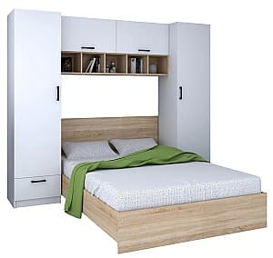 Dormitor Marcel Prod Teo White/Sonoma Oak, Modern