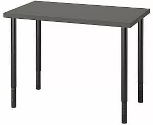 Офисный стол IKEA Linnmon/Olov 100x60 Черный Коричневый/Черный