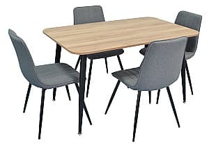 Набор стол и стулья Evelin 405-2+4 стулья XR-154B Grey 5
