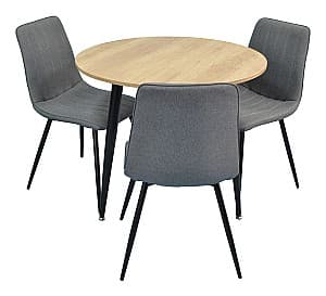 Набор стол и стулья Evelin DT 404-2+3 стулья XR-154B Grey 5